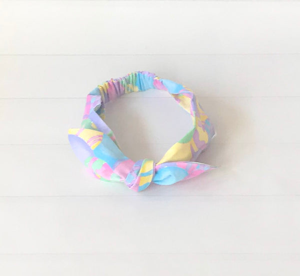 Girls Easter Egg Printed Top Knot Headband I The Enchanted Magnolia