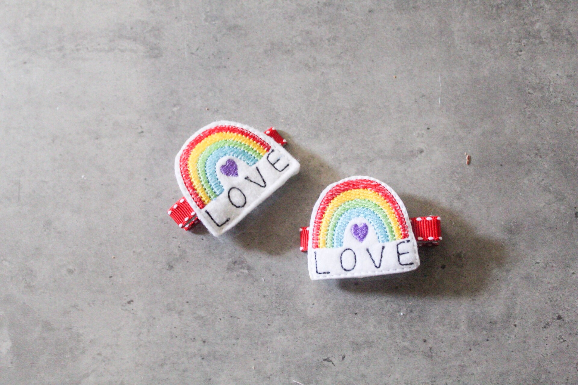 Rainbow Love Barrette Clips - The Enchanted Magnolia